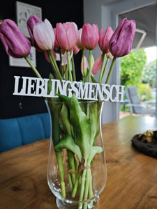 Foto Tulpen und Schriftzug Lieblingsmensch